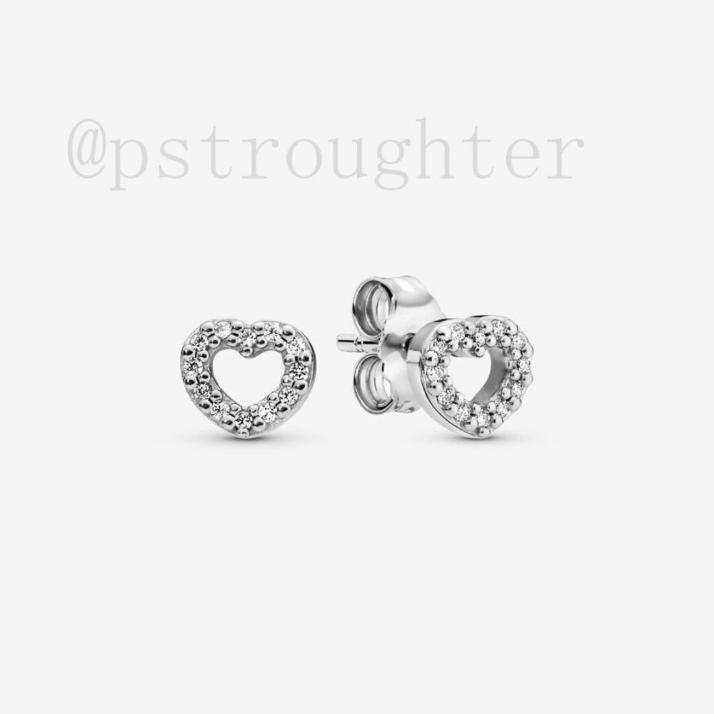Pandora Open Heart Stud Earrings